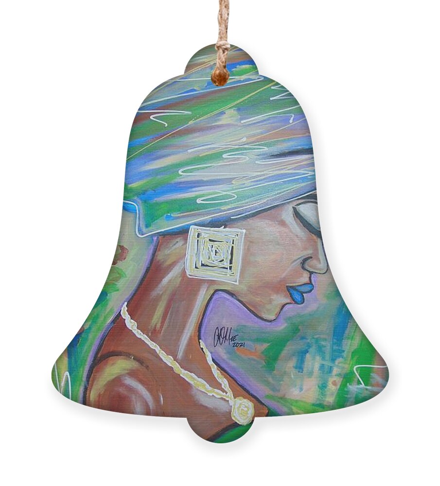 Woman Ornament featuring the painting Relaxed Beauty by Antonio Moore