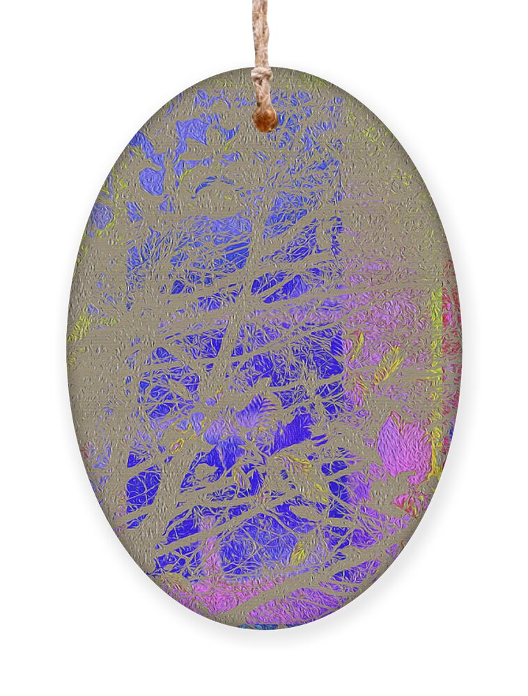 Blue Ornament featuring the mixed media Remixed Blue Sky Abstract Landscape by Itsonlythemoon -