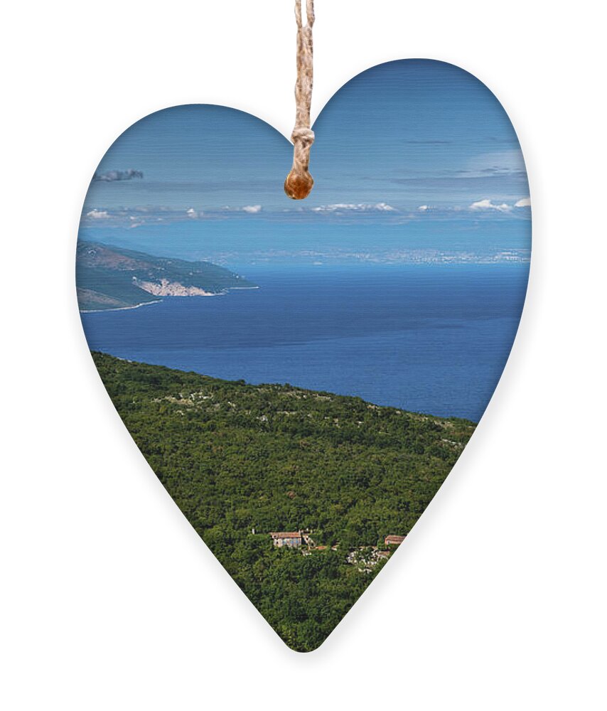 Croatia Ornament featuring the photograph Remote Village Near The City Of Rabac At The Cost Of The Mediterranean Sea In Istria In Croatia by Andreas Berthold