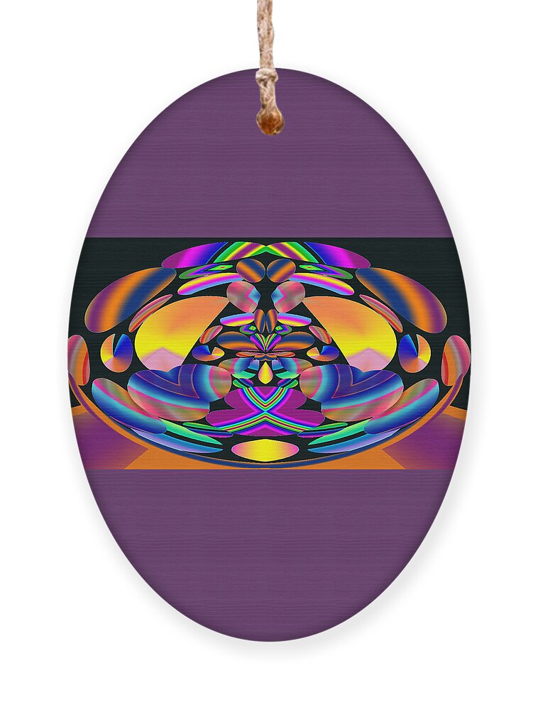 Abstract Ornament featuring the digital art Retro Abstract Shape Bowl - Black by Ronald Mills