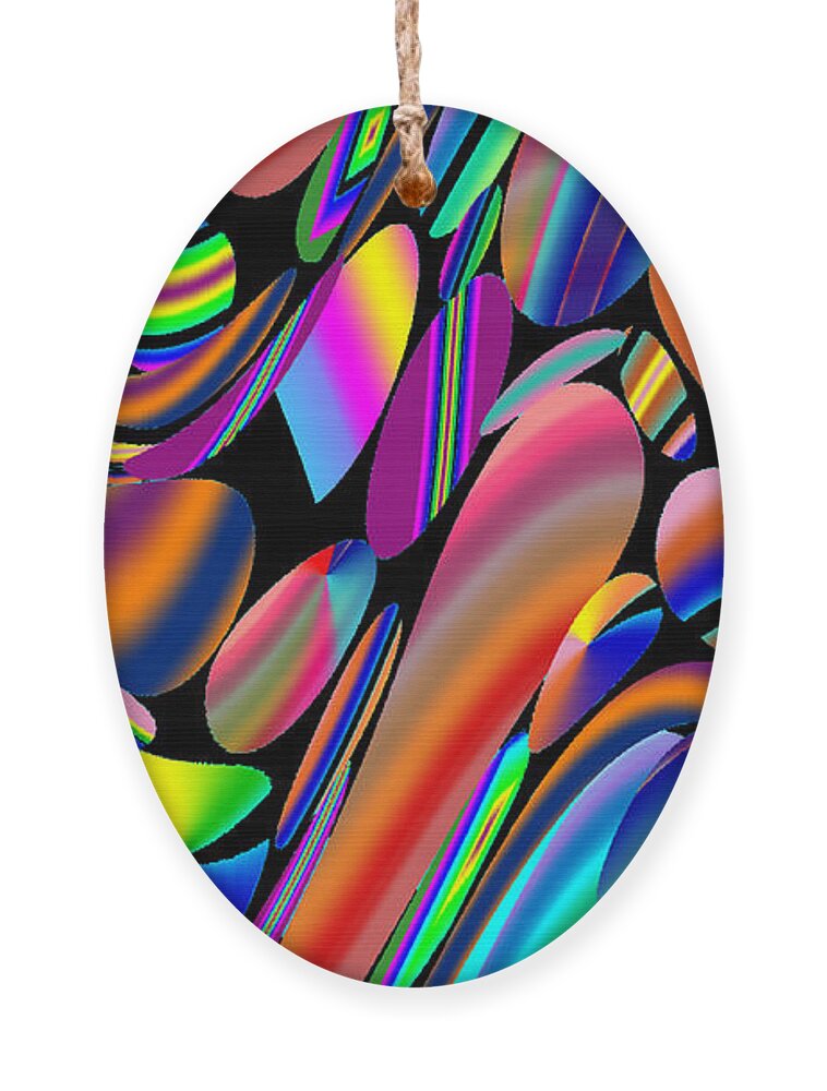 Abstract Ornament featuring the digital art Retro Lava Lamp - Explosion by Ronald Mills