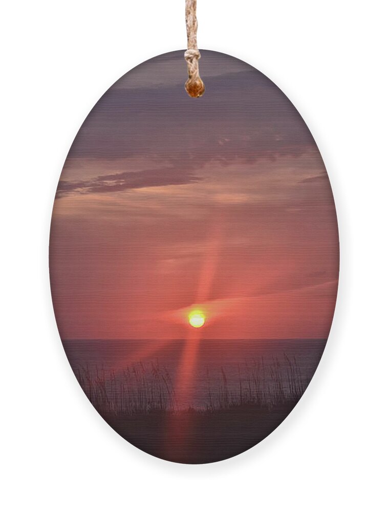 Sunrise Ornament featuring the photograph Rising From The Sea by Lois Bryan