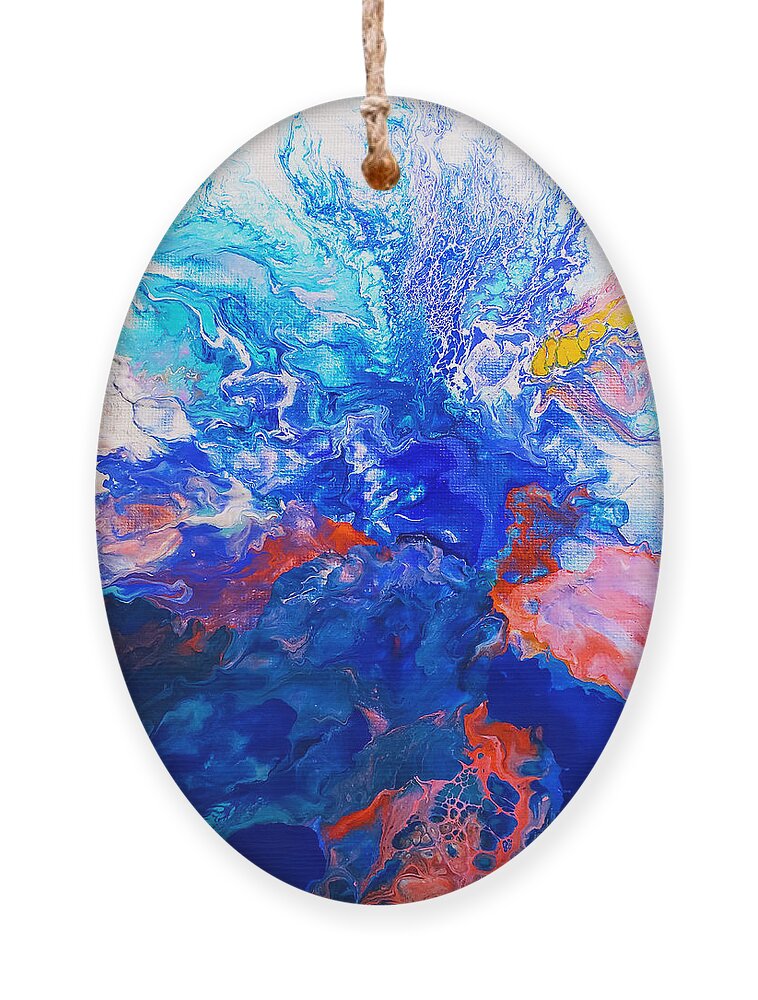 Abstract Ornament featuring the painting Rising Sea by Christine Bolden