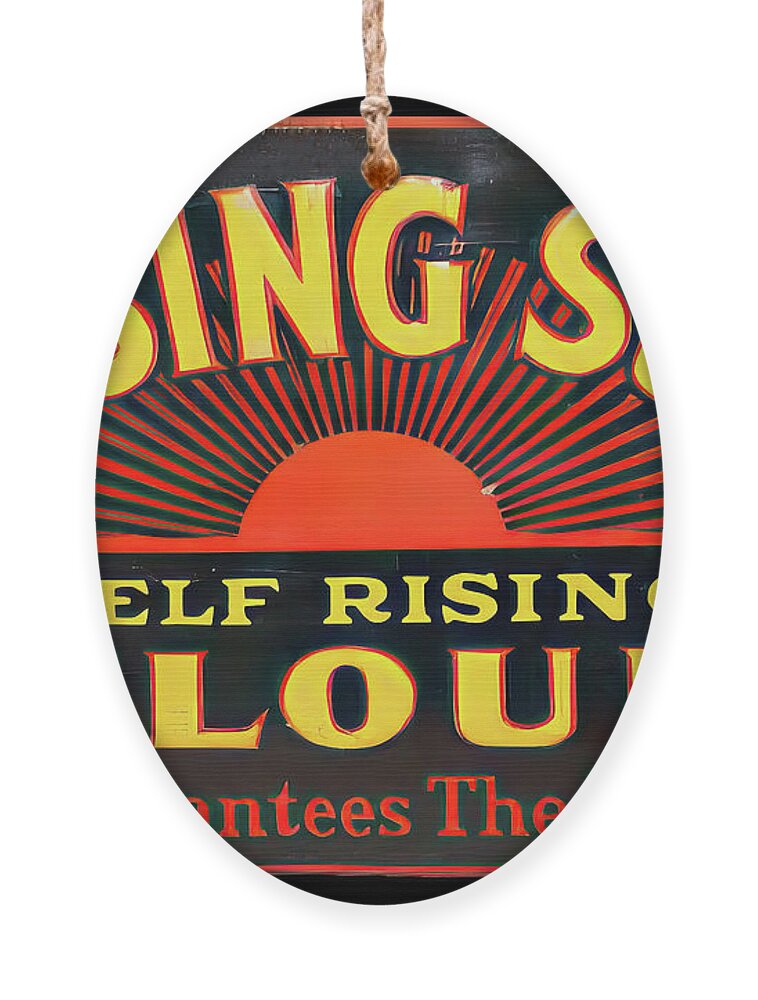 Rising Sun Ornament featuring the photograph Rising Sun Four vintage sign by Flees Photos