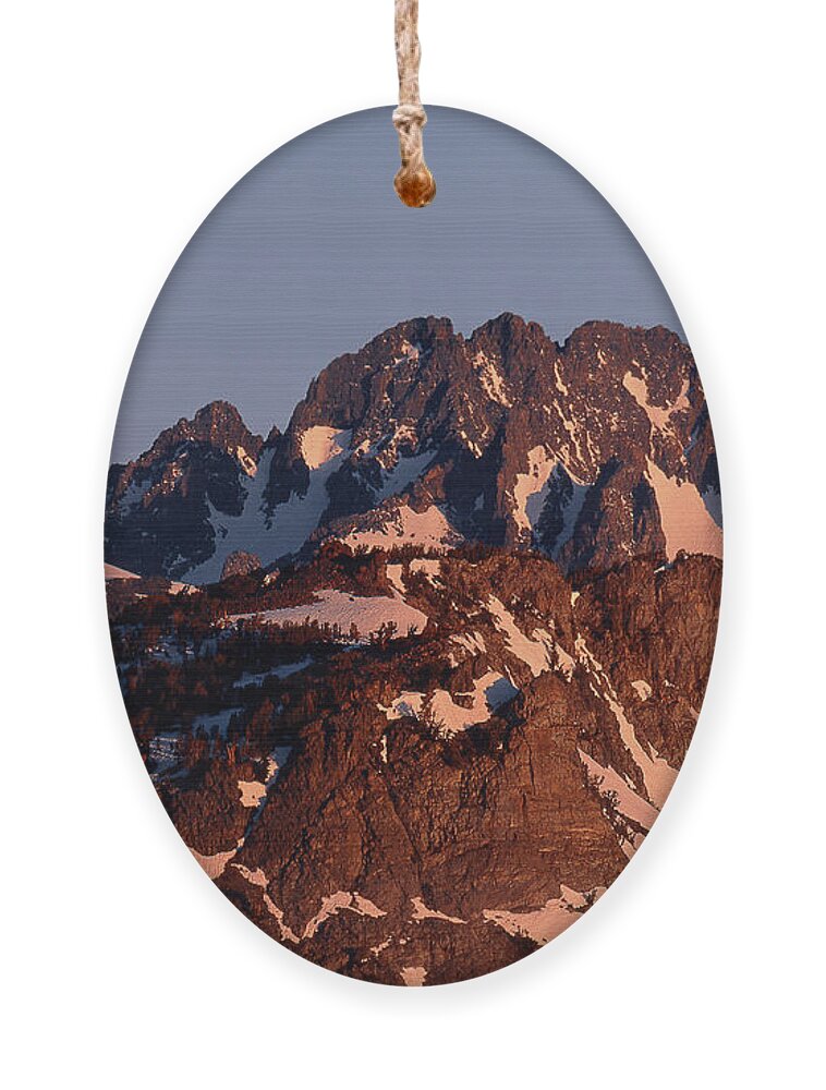 Dave Welling Ornament featuring the photograph Ritter Ridge In The Minarets Eastern Sierras California by Dave Welling