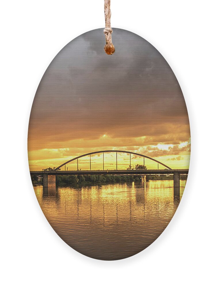 Deggendorf Ornament featuring the photograph River Cruise Sunset by Matthew DeGrushe