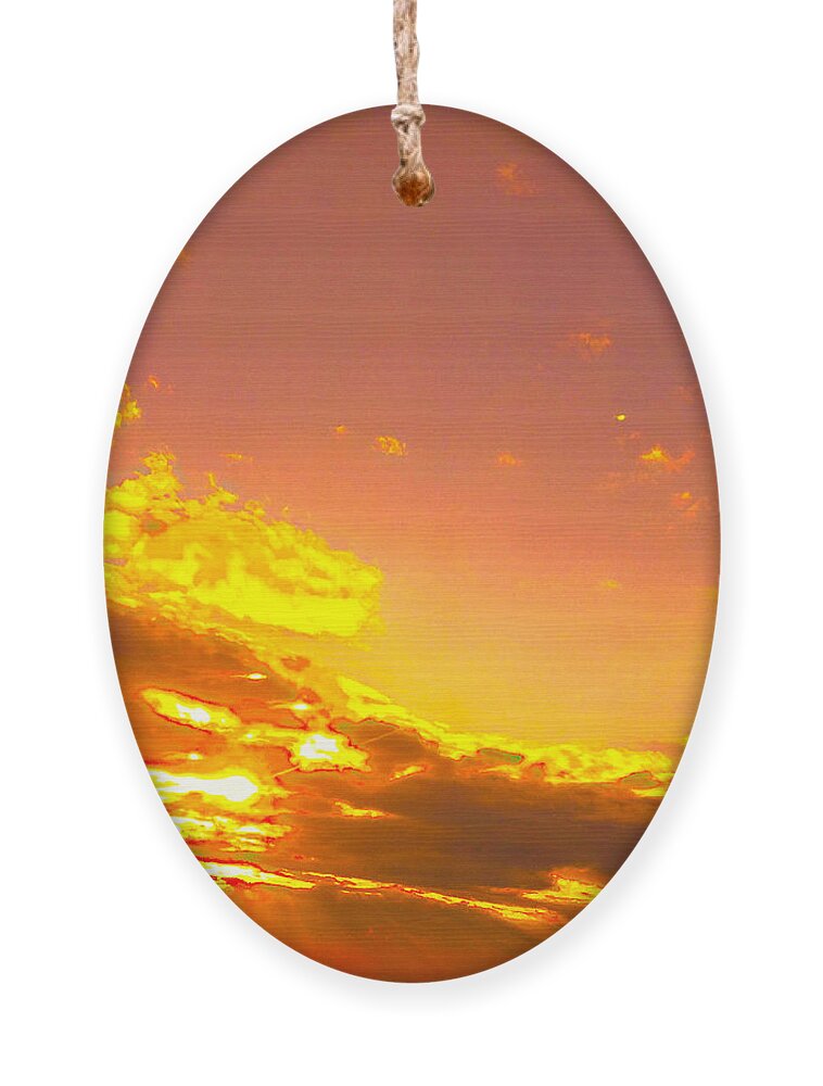 Flowijng Lave In The Sky Ornament featuring the photograph River Of Gold by Trevor A Smith