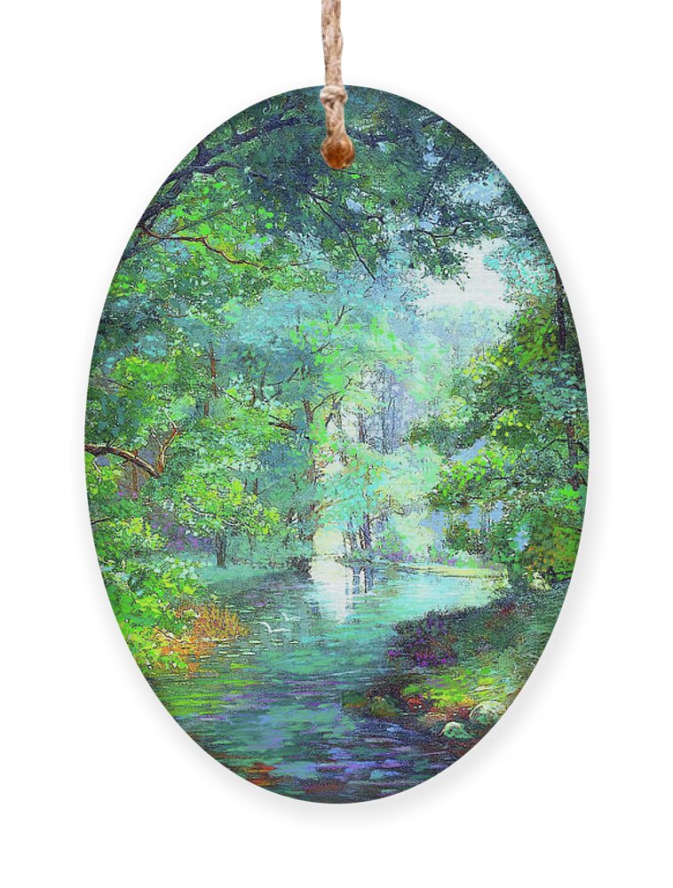 Landscape Ornament featuring the painting River of Living Water by Jane Small