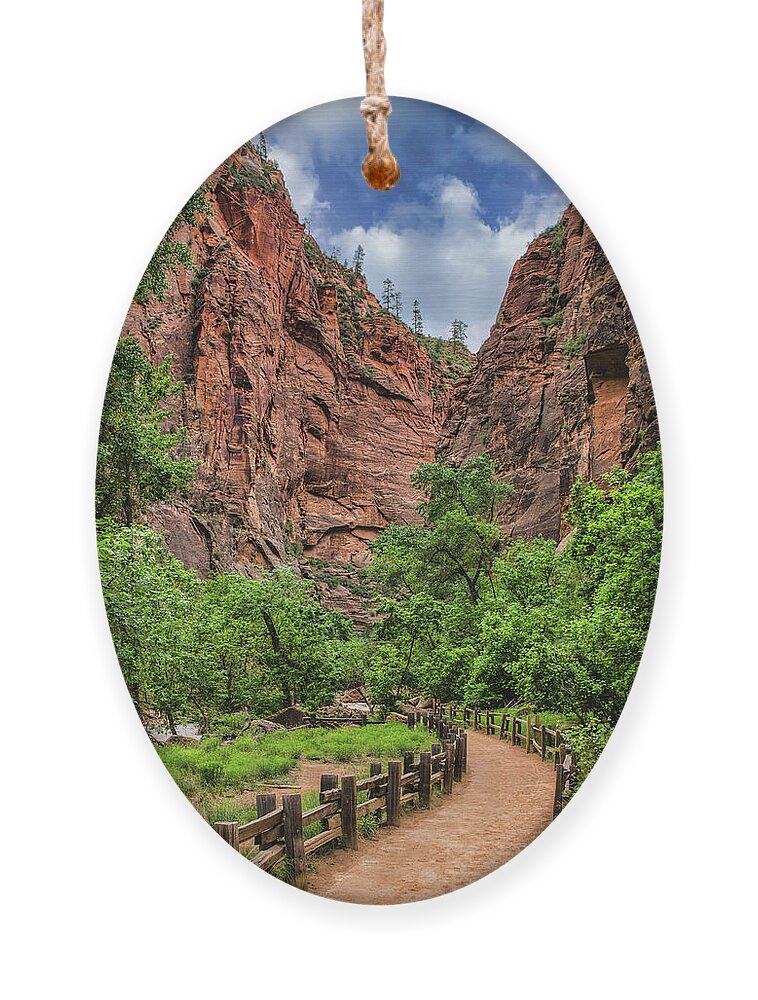 Zion Ornament featuring the photograph Riverside Trail Zion National Park Utah by Anthony Sacco