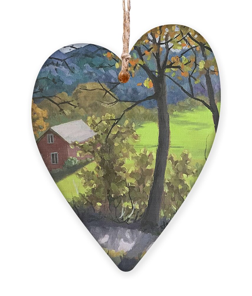 Barn Ornament featuring the painting Road to Linville by Anne Marie Brown