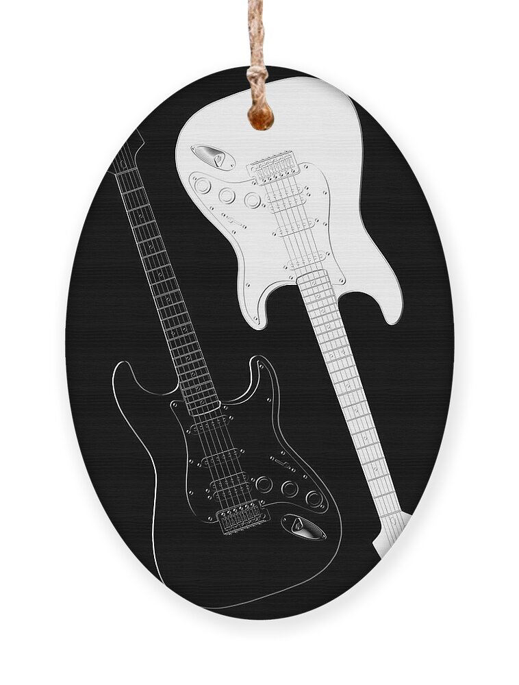 Rock And Roll Ornament featuring the digital art Rock and Roll Yin Yang by Mike McGlothlen
