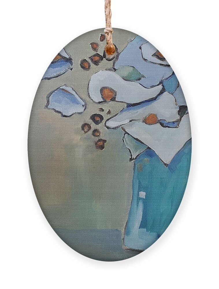 Still Life Ornament featuring the painting Romance on the Beach by Sheila Romard