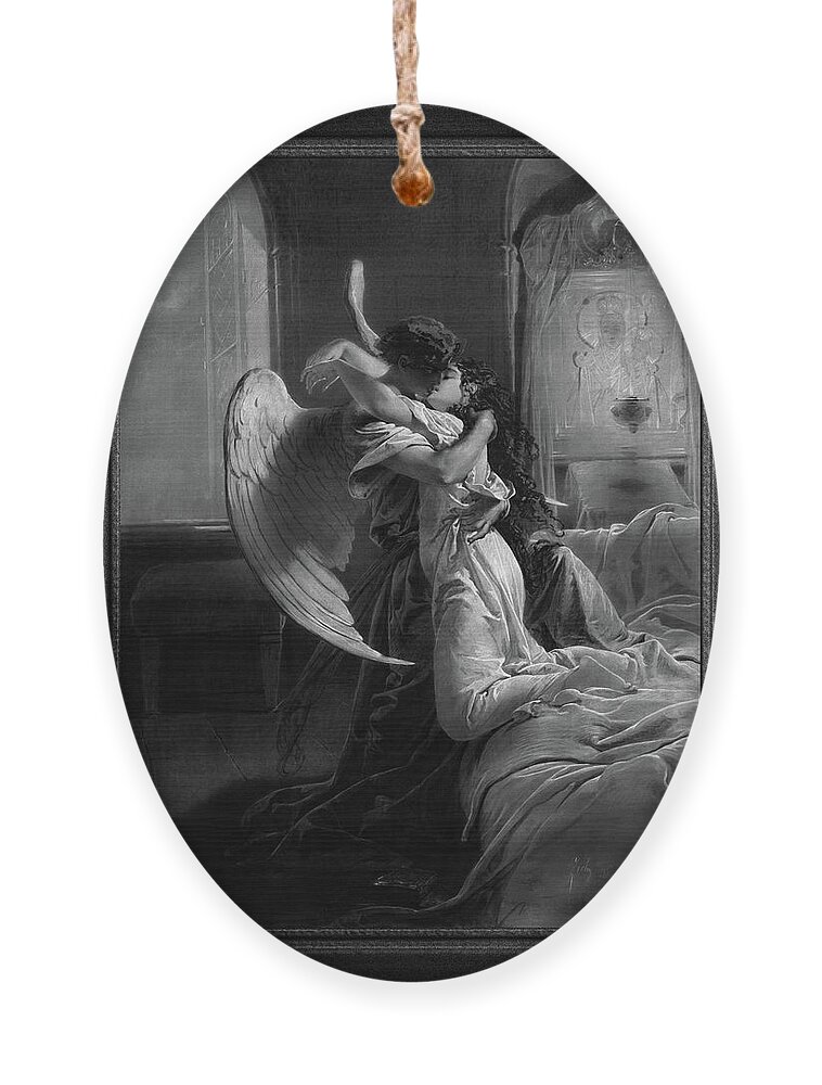 Romantic Encounter Ornament featuring the painting Romantic Encounter by Mihaly von Zichy by Rolando Burbon