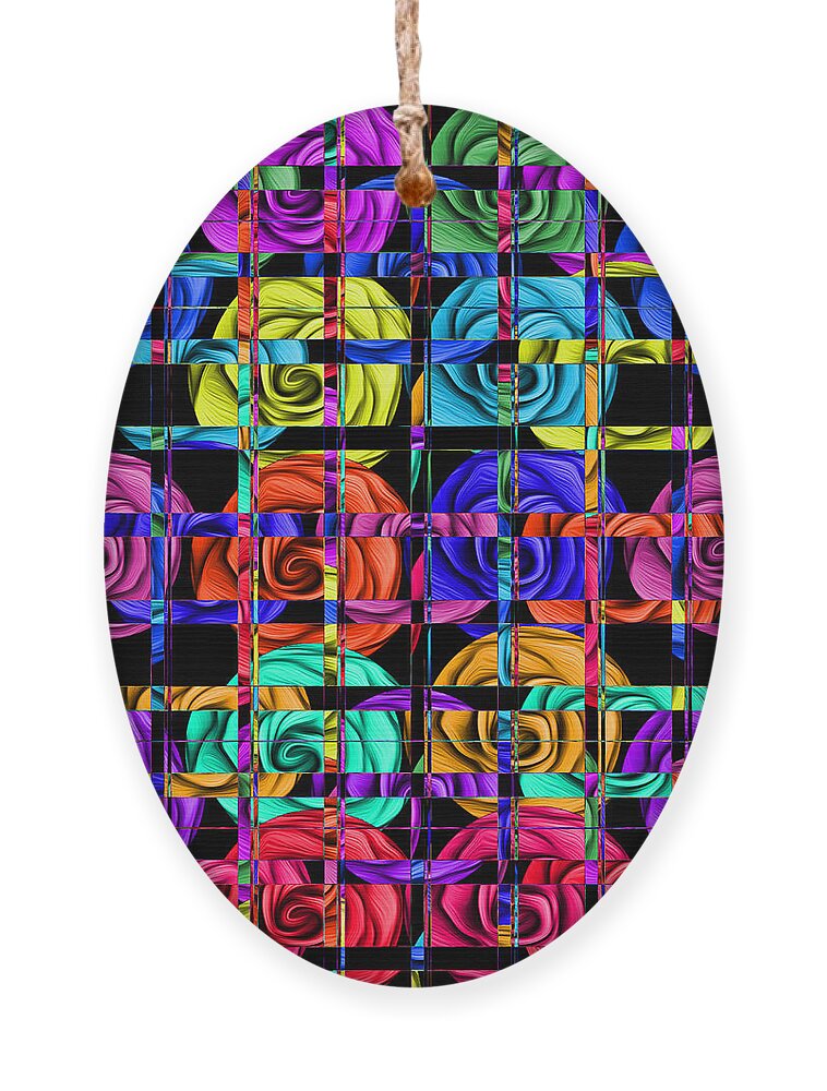 Abstract Ornament featuring the digital art Rose Trellis Abstract by Ronald Mills