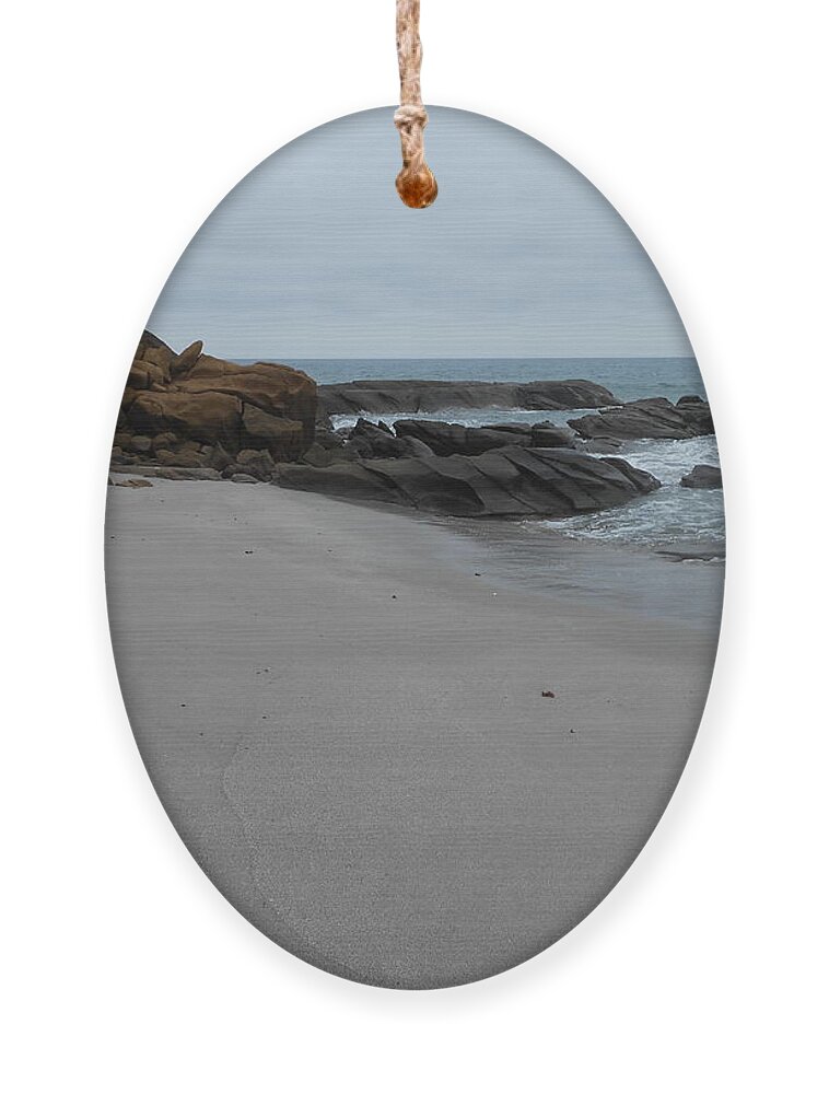 Rocks Ornament featuring the photograph Rocky Shore by Nancy Graham