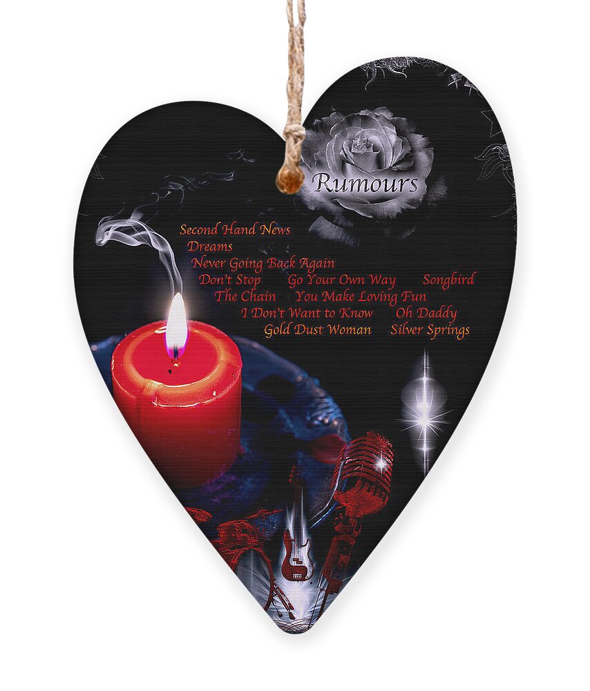 Fleetwood Mac Ornament featuring the digital art Rumours by Michael Damiani