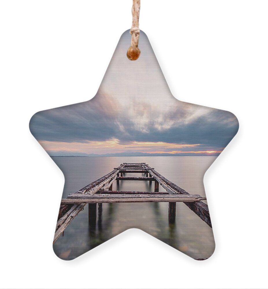 Jetty Ornament featuring the photograph Rusty Jetty I by Alexios Ntounas