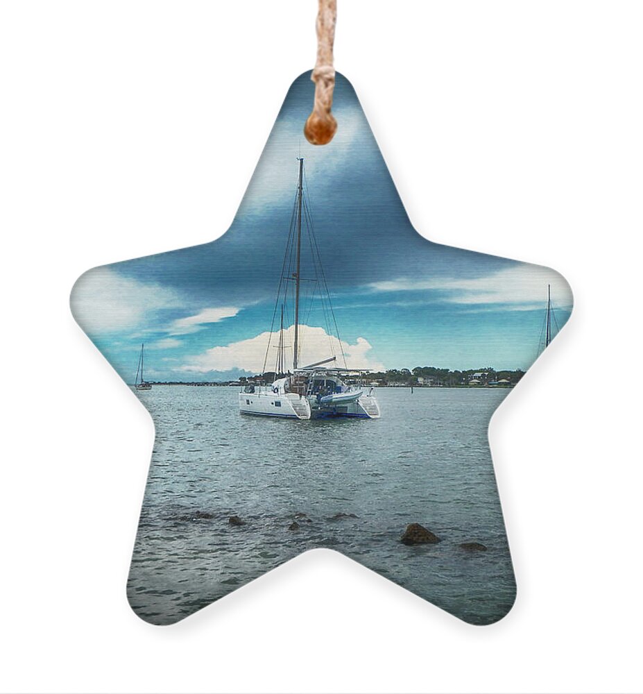 Sailboats Ornament featuring the photograph Safe Harbor by Judy Hall-Folde