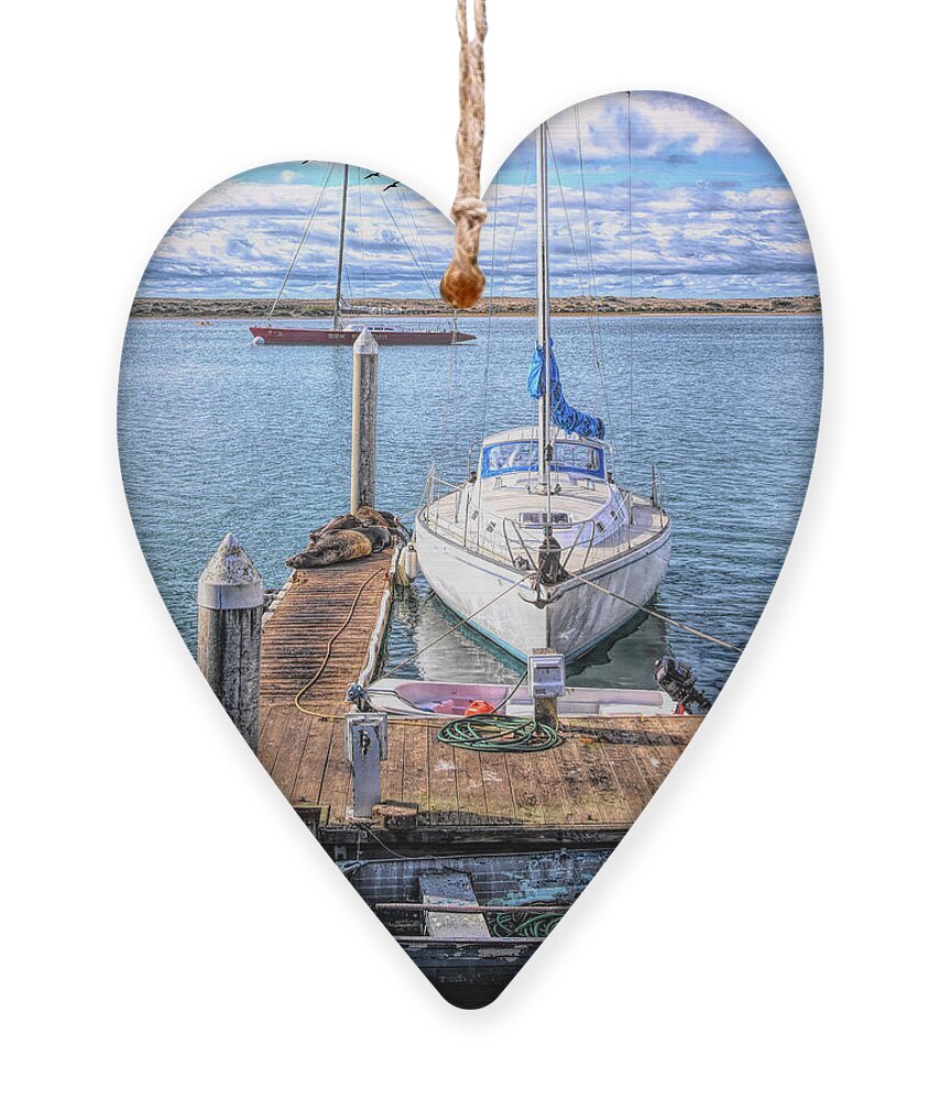 Sailboat Ornament featuring the photograph Sailboat and Rowboat 2 Detail by Floyd Snyder