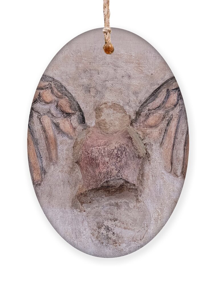 Angel Ornament featuring the photograph San Xavier del Bac Mission Angel by Mary Lee Dereske