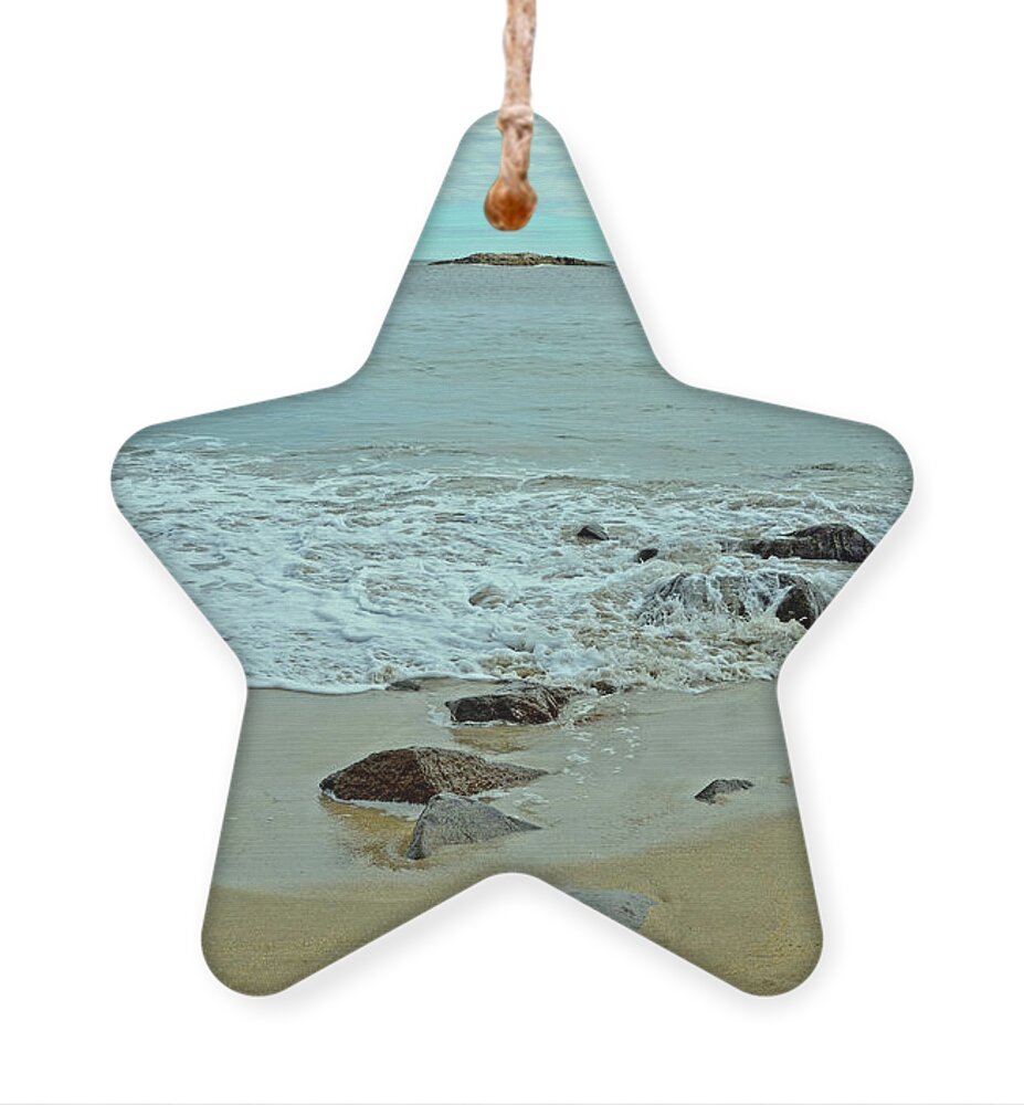 Acadia Ornament featuring the photograph Sand Beach Steps to the Sea by Lynda Lehmann