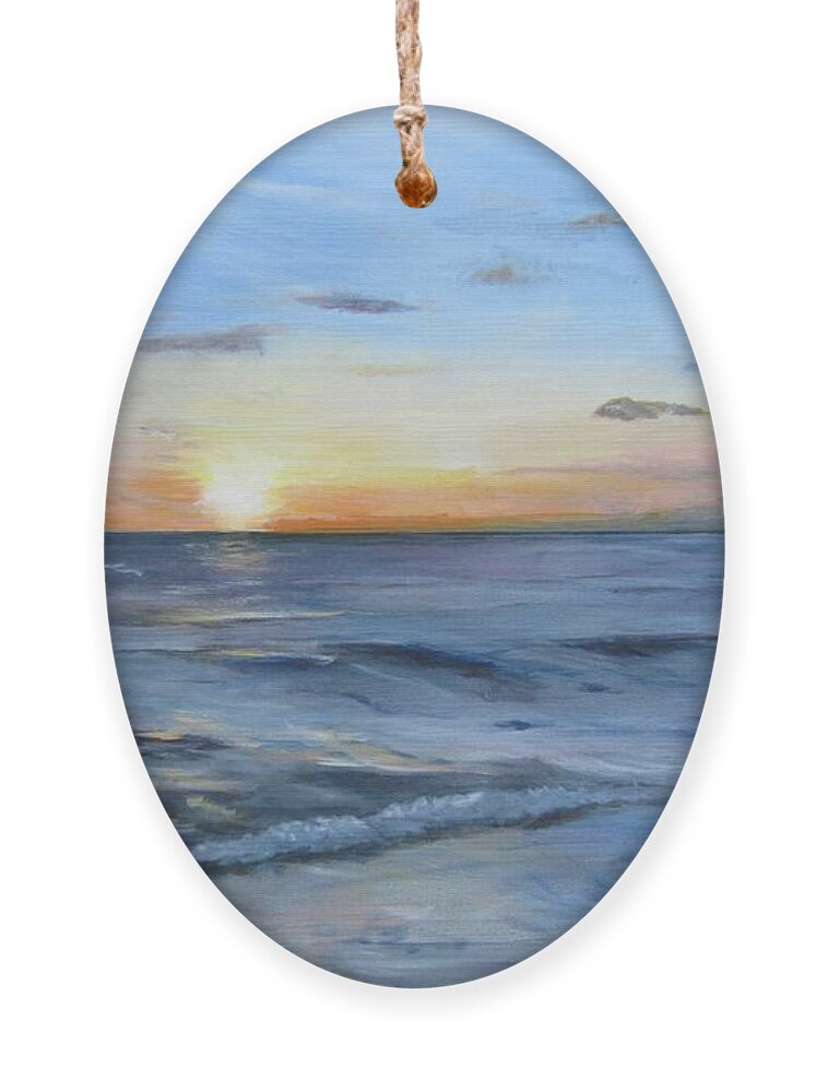 Painting Ornament featuring the painting Sanibel Sunset by Paula Pagliughi