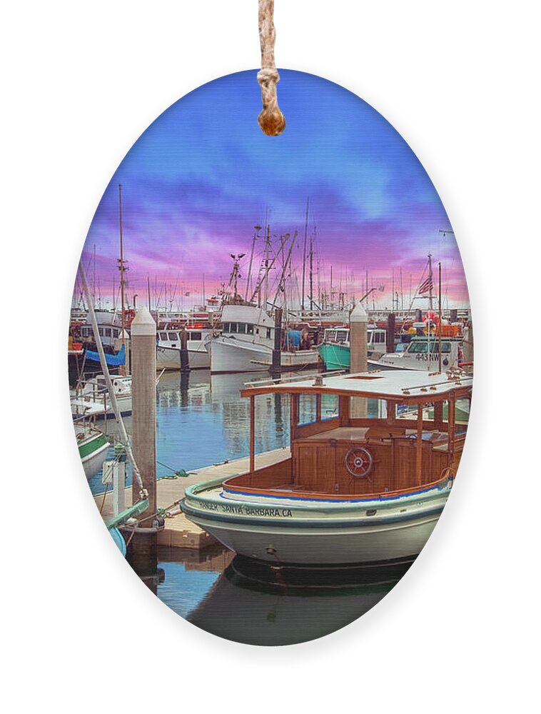 Santa Barbara Defines Luxury Living And Service On The American Ornament featuring the photograph Santa Barbara Marina Boats by David Zanzinger