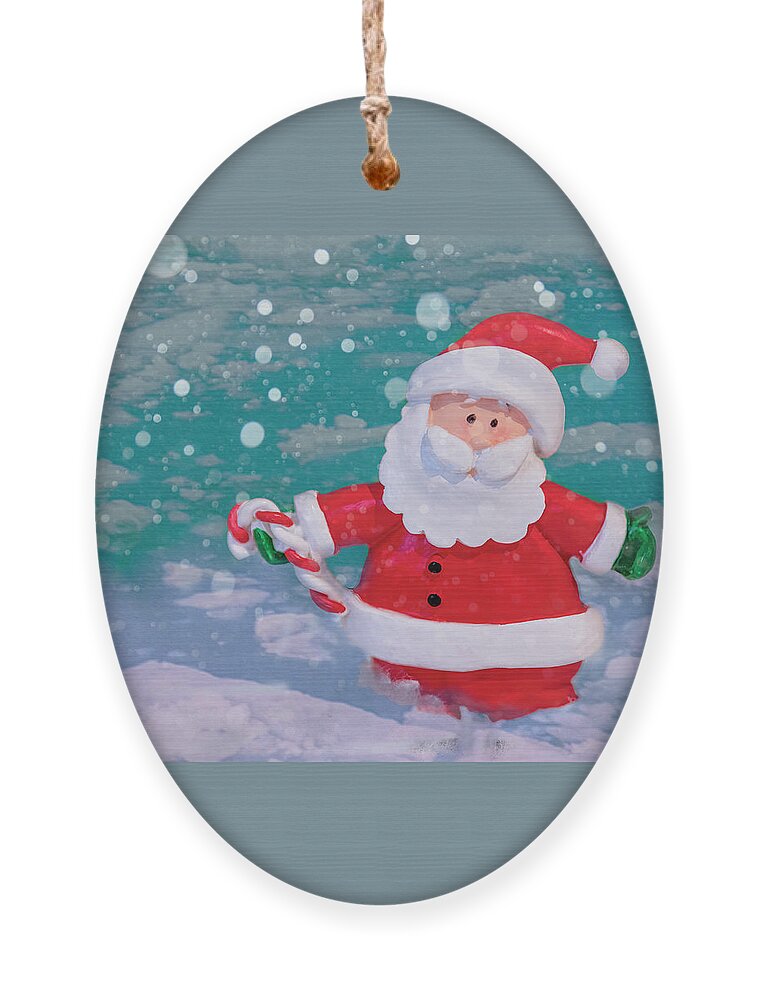 Christmas Ornament featuring the photograph Santa North Pole by LeeAnn McLaneGoetz McLaneGoetzStudioLLCcom