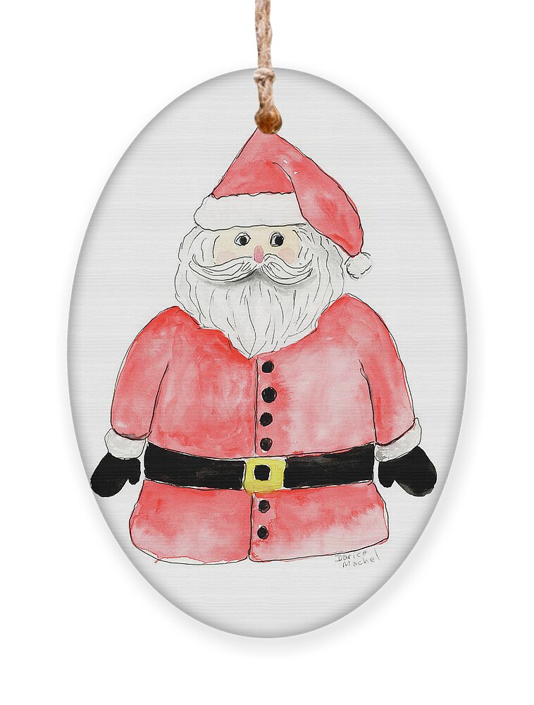 Santa Ornament featuring the painting Santa's New Belt by Darice Machel McGuire