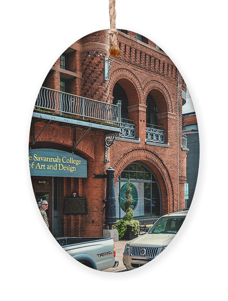 Savannah Ornament featuring the photograph Savannah College of Art and Design by Shelia Hunt