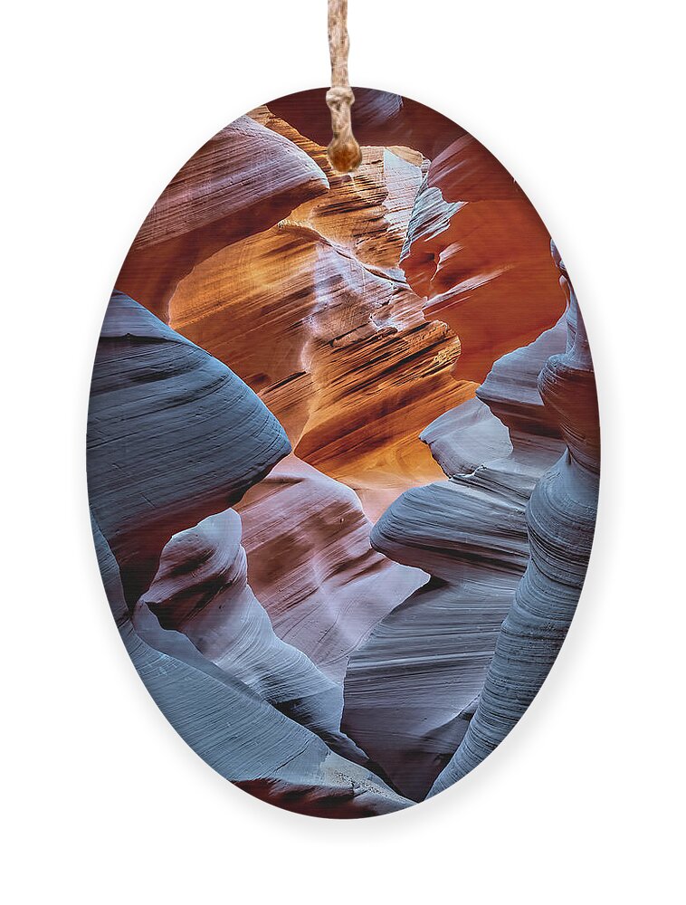 Antelope Canyon Ornament featuring the photograph Scramble Through by Dan McGeorge