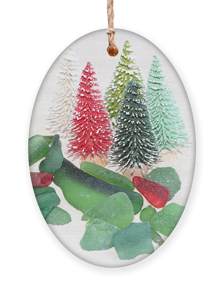 Sea Glass Ornament featuring the photograph Sea Glass Christmas by Janice Drew