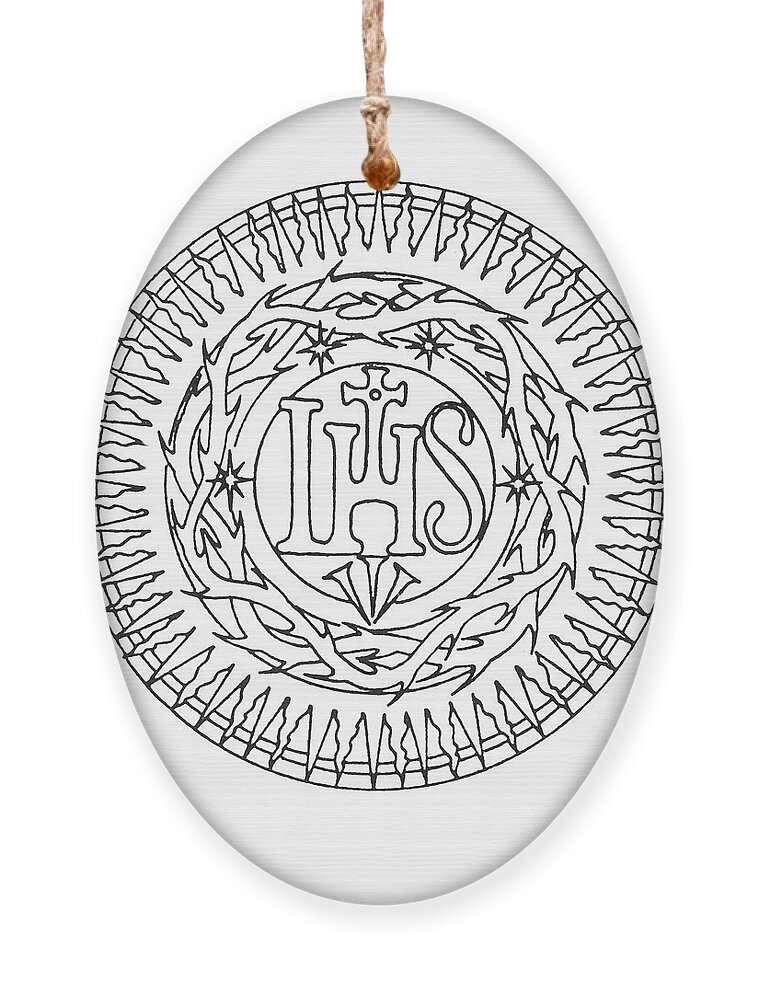 Seal Of Jesuits Society Of Jesus Ornament featuring the painting Seal of Jesuits Society of Jesus by William Hart McNichols