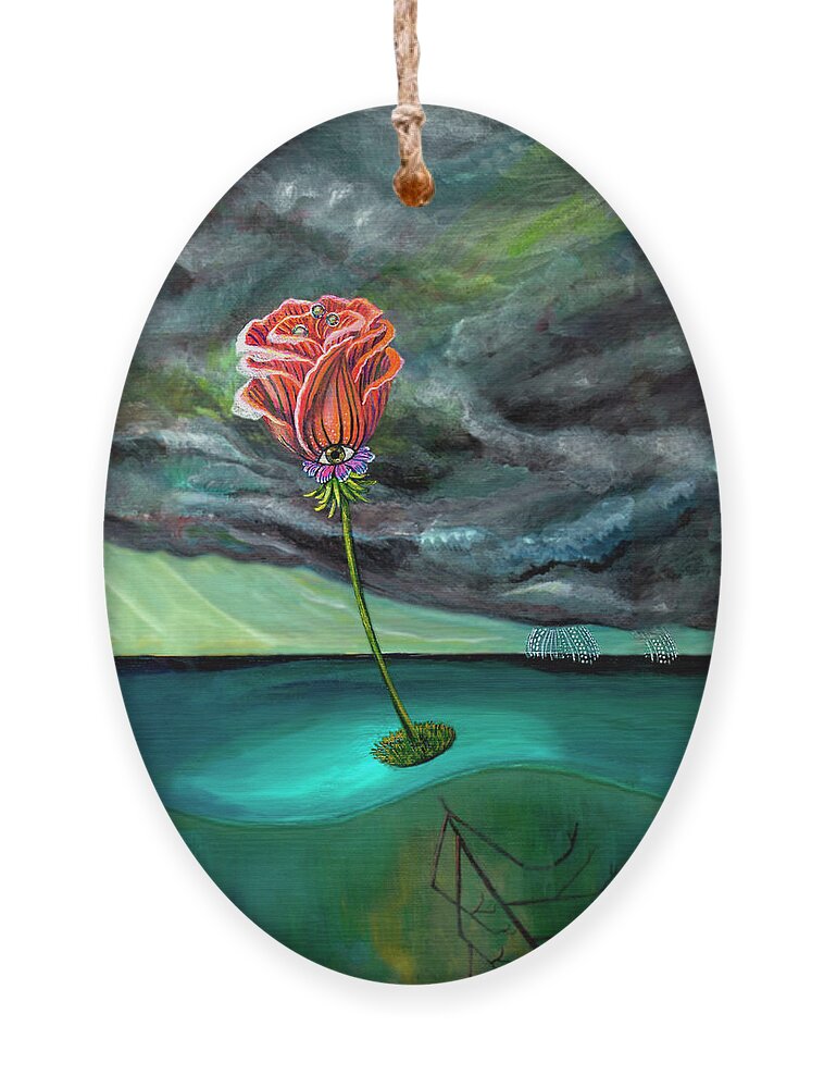 Optimistic Ornament featuring the painting Searching by Mindy Huntress