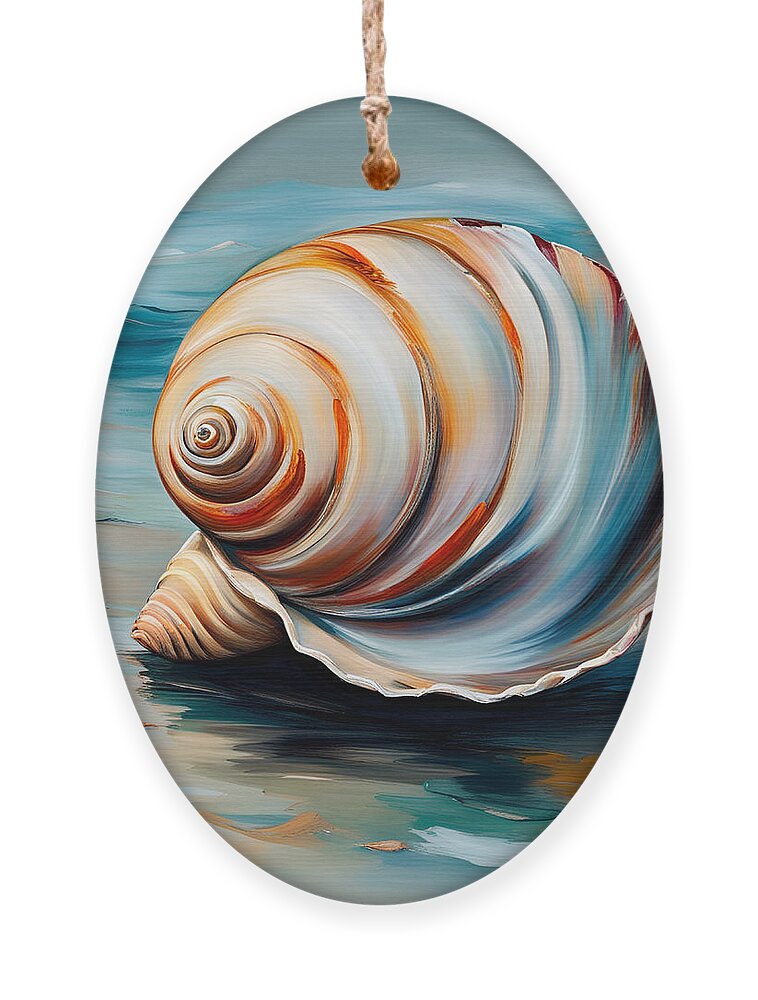 Newby Ornament featuring the digital art Seashell 3 by Cindy's Creative Corner