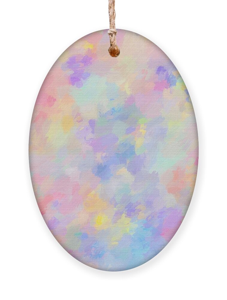 Spring Ornament featuring the painting Secret Garden Colorful Abstract Painting by Modern Art