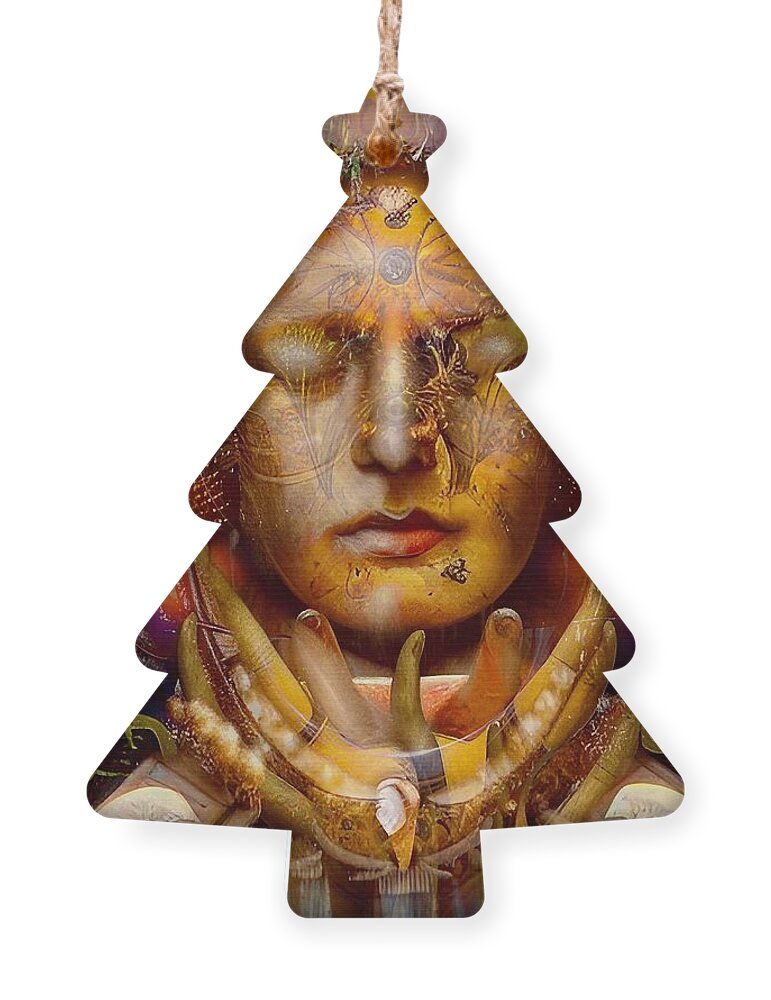 See No Evil Ornament featuring the digital art See No Evil by Skip Hunt