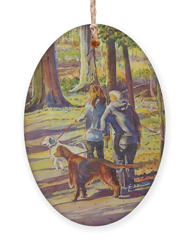 Falll Ornament featuring the painting Setter at Lemoine Pt. by David Gilmore
