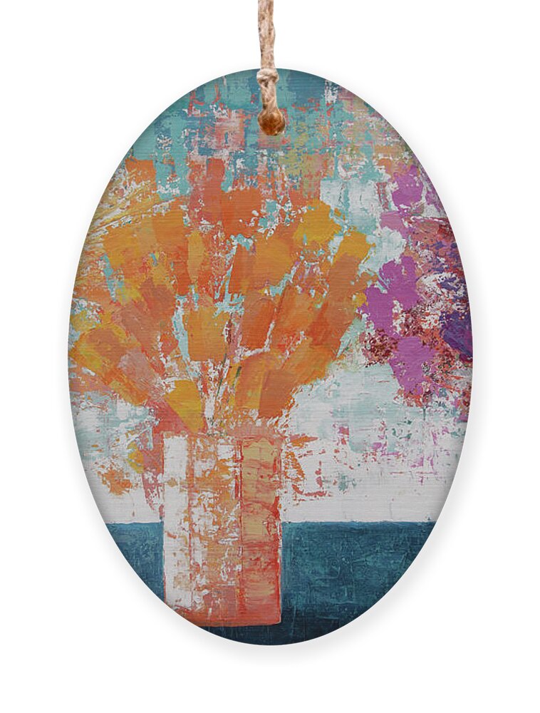 Floral Ornament featuring the painting Sharing the Joy by Linda Bailey