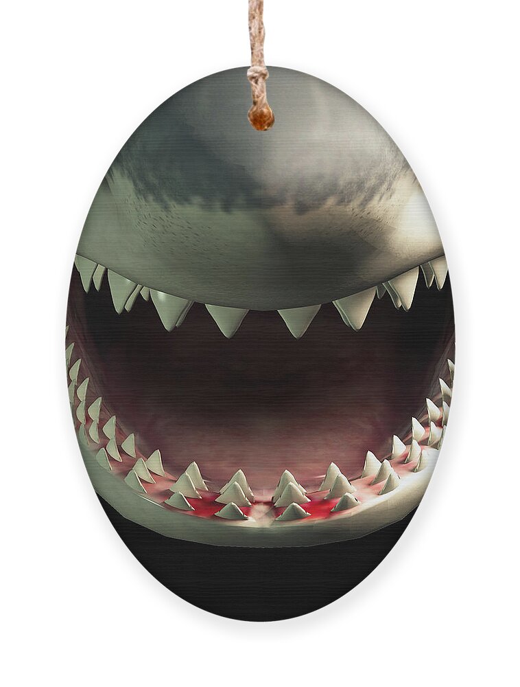 Mask Ornament featuring the digital art Shark Teeth by Daniel Eskridge