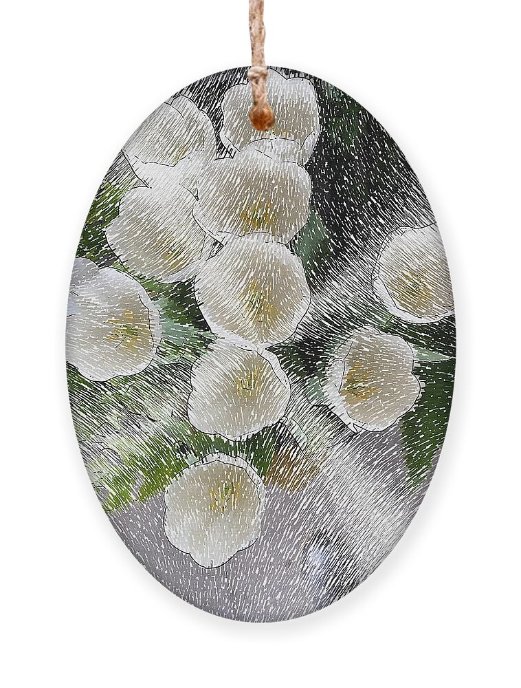 Tulips Ornament featuring the digital art Shining White Tulips by Katherine Erickson