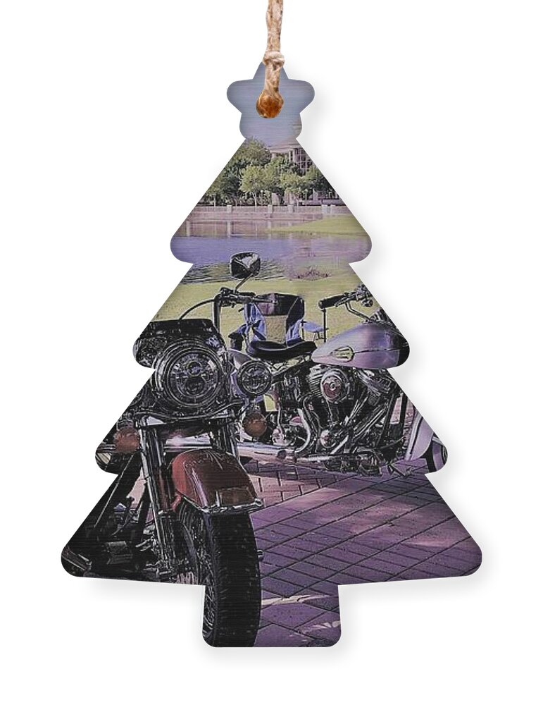 Harley Davidson Ornament featuring the photograph Showing Off by John Anderson