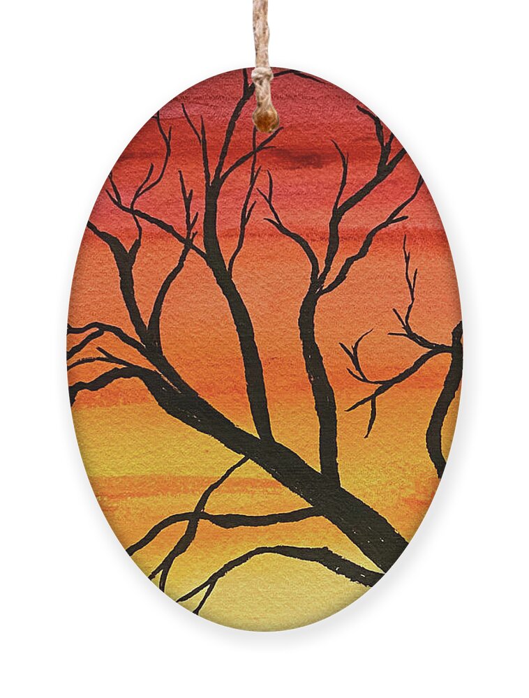 Tree Ornament featuring the mixed media Silhouette by Lisa Neuman