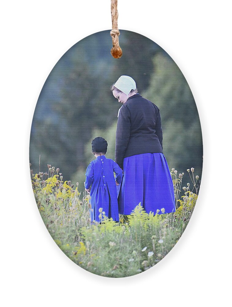 Amish Ornament featuring the photograph Simple Gals by Michelle Wittensoldner