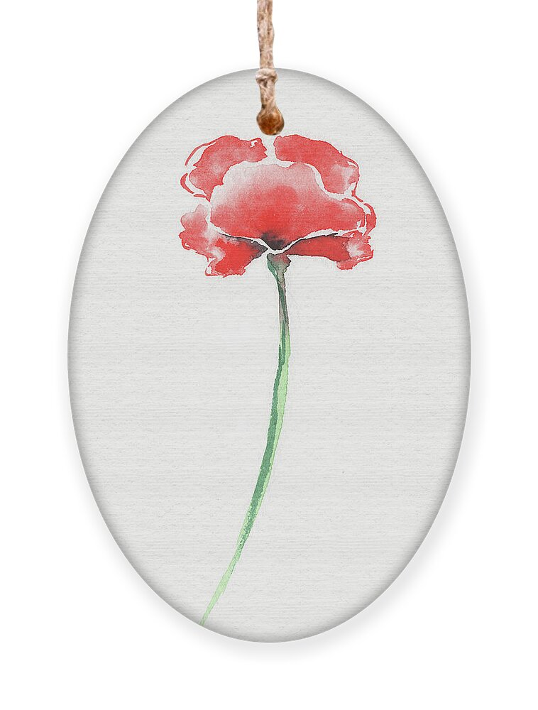 Simple Grace Beautiful Botanical Watercolor Red Poppy Flower I Ornament by  Irina Sztukowski - Fine Art America