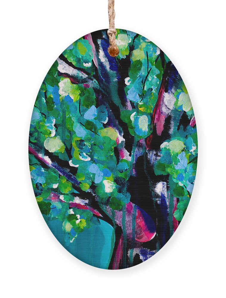 Tree Ornament featuring the painting Singing in the Rain by Beth Ann Scott