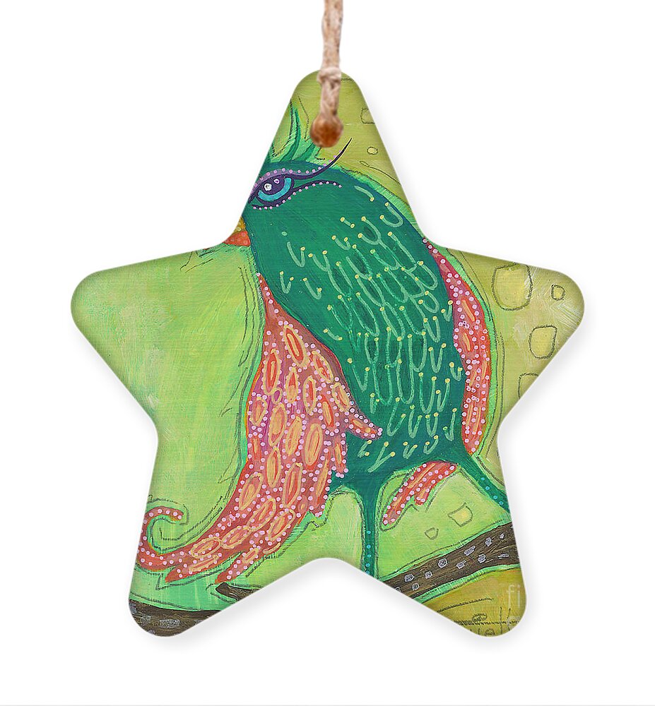 Bird Painting Ornament featuring the painting Singing Sweet Songs by Tanielle Childers
