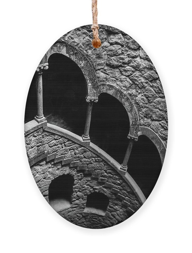 Black And White Ornament featuring the photograph Sintra Tower by Naomi Maya