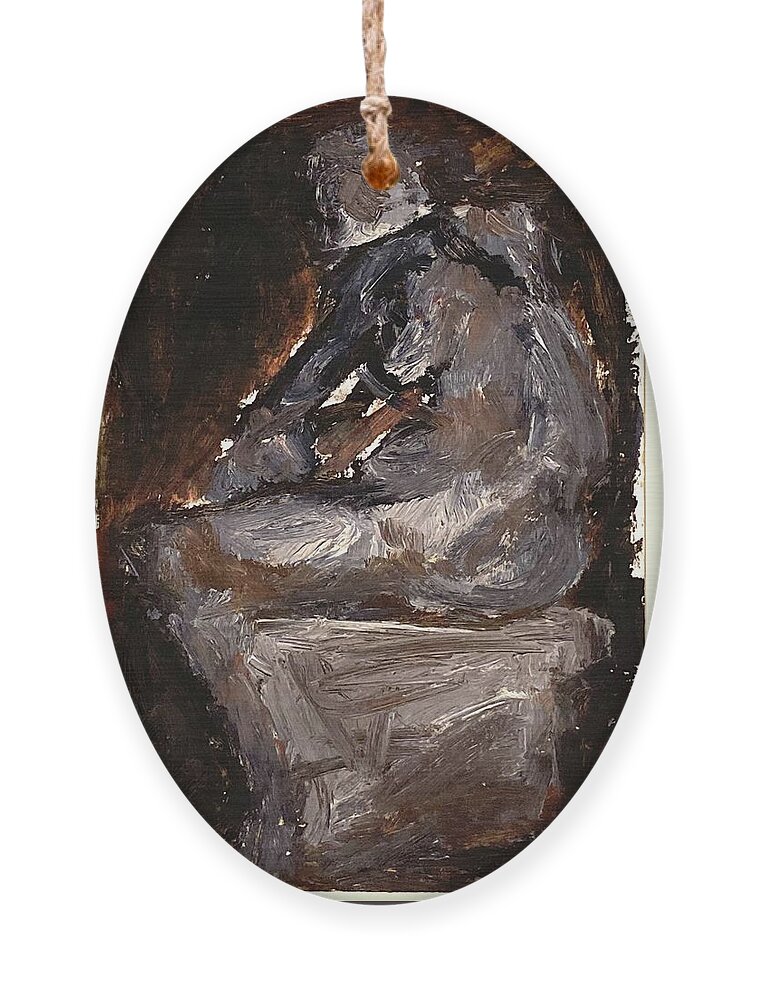 Act Ornament featuring the painting Sitting figure by David Euler