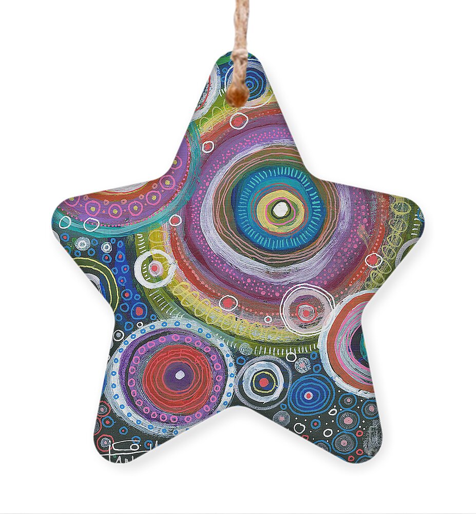 Skipping Stones Ornament featuring the painting Skipping Stones by Tanielle Childers